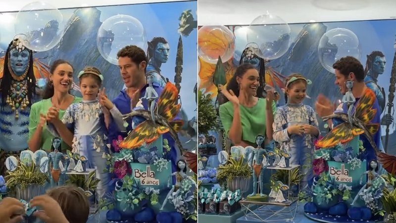 Débora Nascimento e José Loreto se reúnem em aniversário da filha