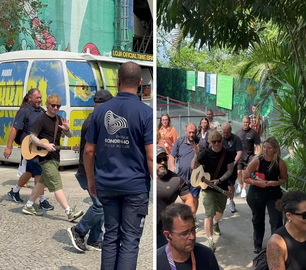 Ed Sheeran grava em pontos turísticos antes de show no Rock in Rio