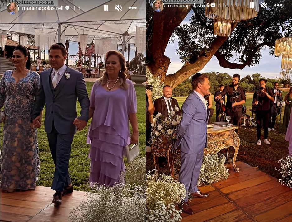 Eduardo Costa se casa com Mariana Polastreli em fazenda; veja fotos