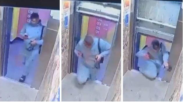 Elevador falha e homem quase tem a cabeça esmagada; veja vídeo