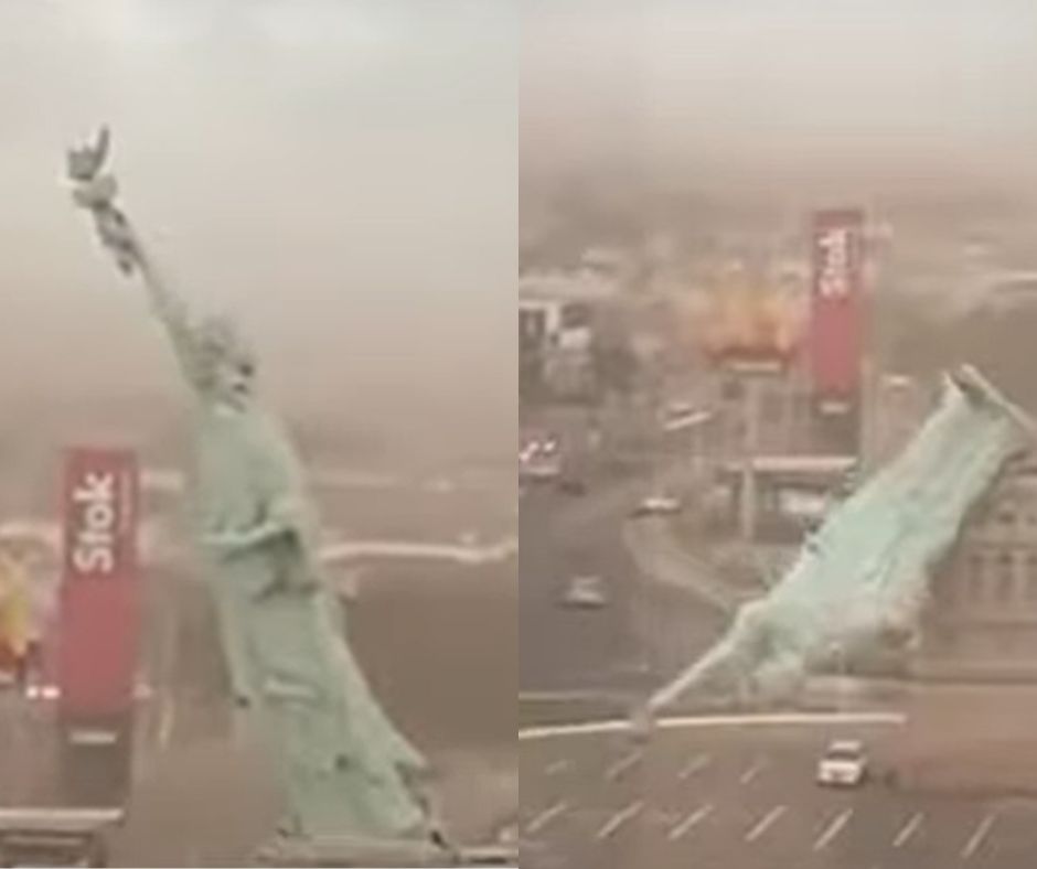 Temporal derruba estátua de mais de 20 metros da loja Havan