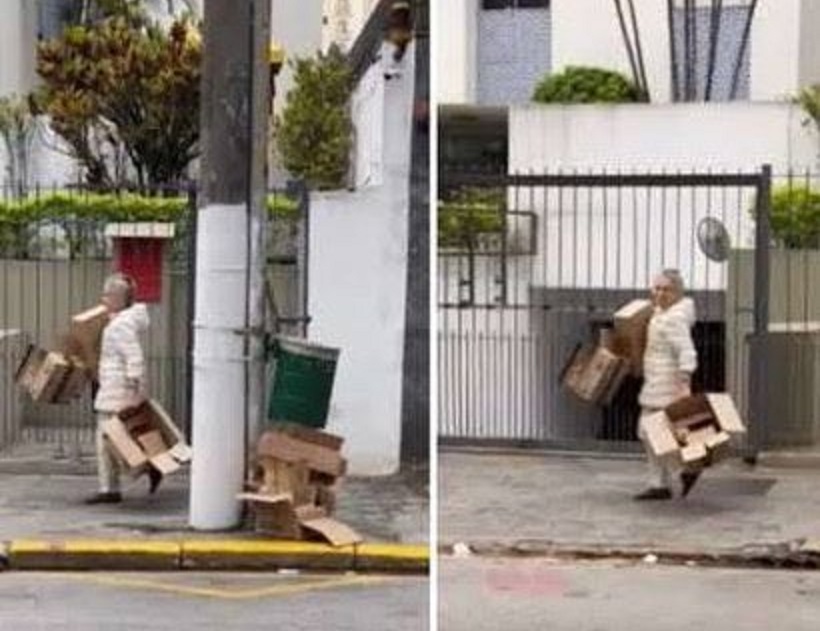 Regina Duarte é clicada catando papelão em São Paulo  