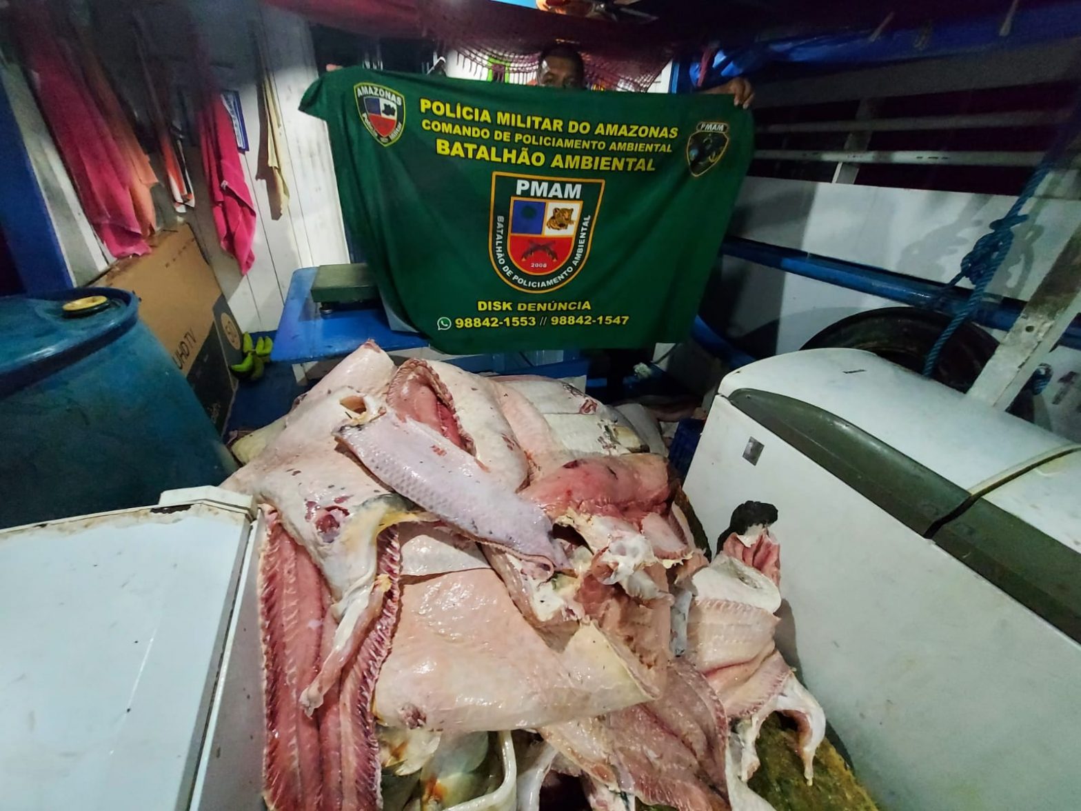 Polícia apreende 3 toneladas de pescado ilegal na orla de Manaus