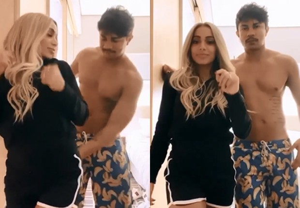 Anitta ganha tapinha no bumbum de rapper Xamã em vídeo sensual 