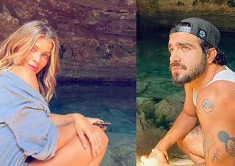 Grazi Massafera e Caio Castro surgem agarradinhos em foto durante viagem