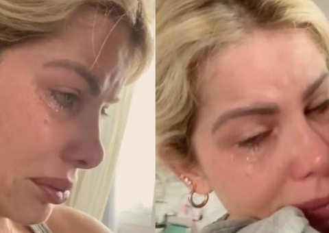 Karina Bacchi aparece inchada de chorar em vídeo com filho: 'cansada'