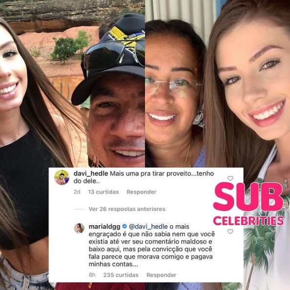 Namorada de Whindersson rebate internauta ao ser chamada de 'aproveitadora'