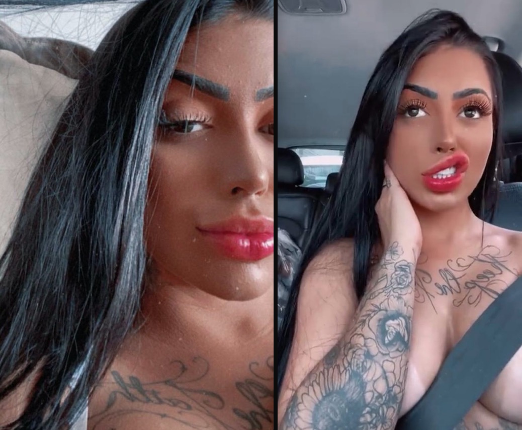 Com calor, MC Mirella tira a blusa e faz topless no trânsito; vídeo 