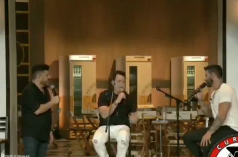 Bruno, da dupla com Marrone, fala sobre Andressa em live com Gusttavo Lima