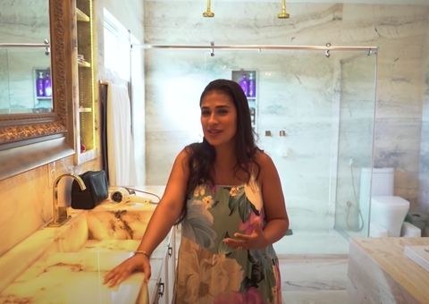 Simone exibe interior da mansão em Fortaleza com cinema e jaccuzi 