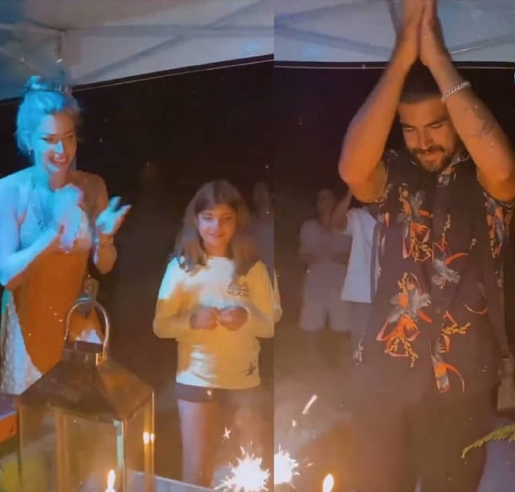 Caio Castro completa 32 anos com Grazi Massafera e amigos em Noronha