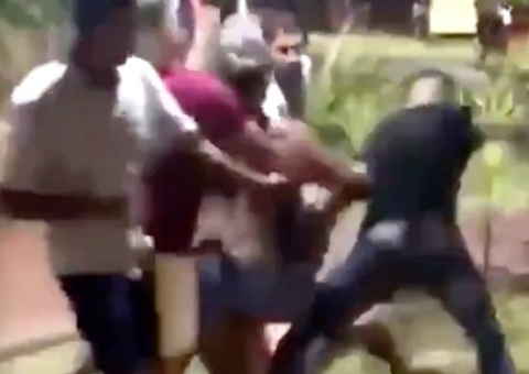 Ex-BBB Felipe Prior é flagrado em vídeo de briga generalizada na rua; veja