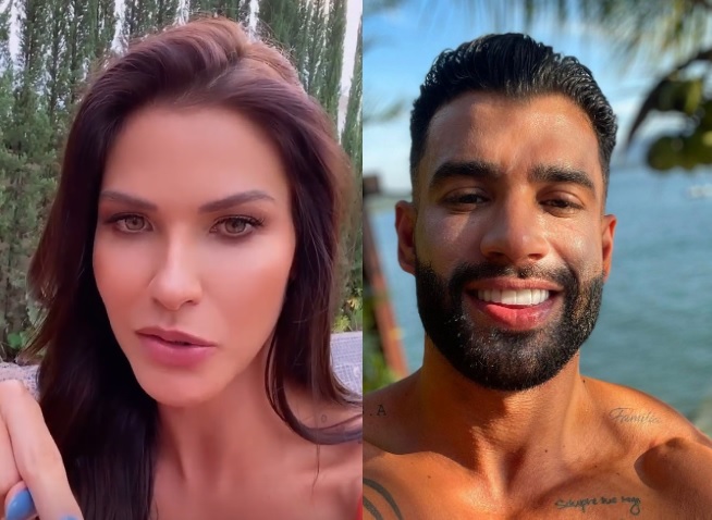 Gusttavo Lima e Andressa Suita estão juntos em Angra dos Reis novamente