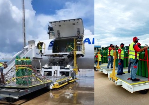 Boeing enviado por Gusttavo Lima com oxigênio pousa em Manaus