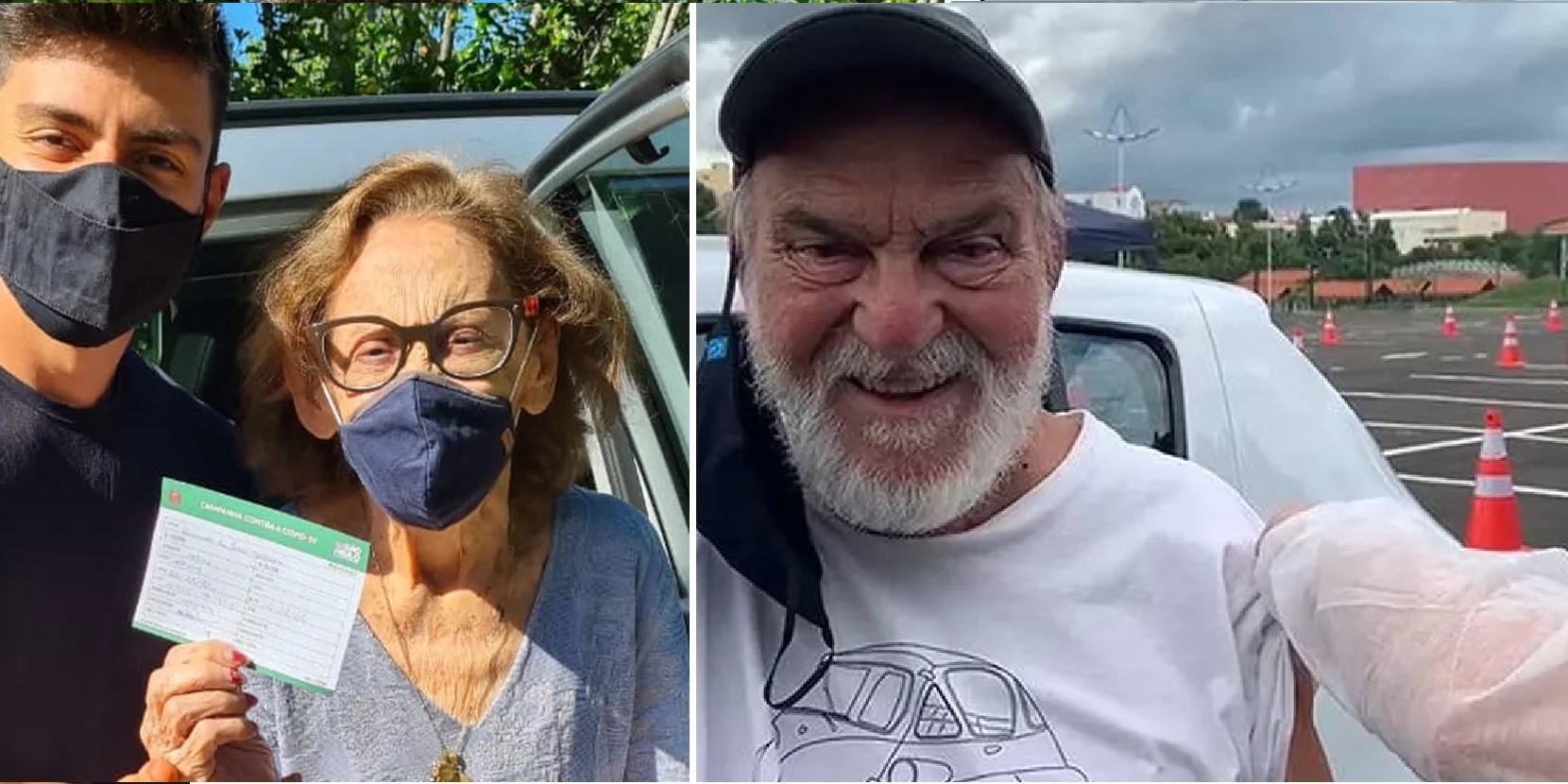 Lima Duarte e Laura Cardoso tomam vacina contra Covid: 'esperança'