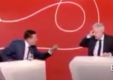 Roberto Cabrini é flagrado exaltado após programa com Augusto Nunes