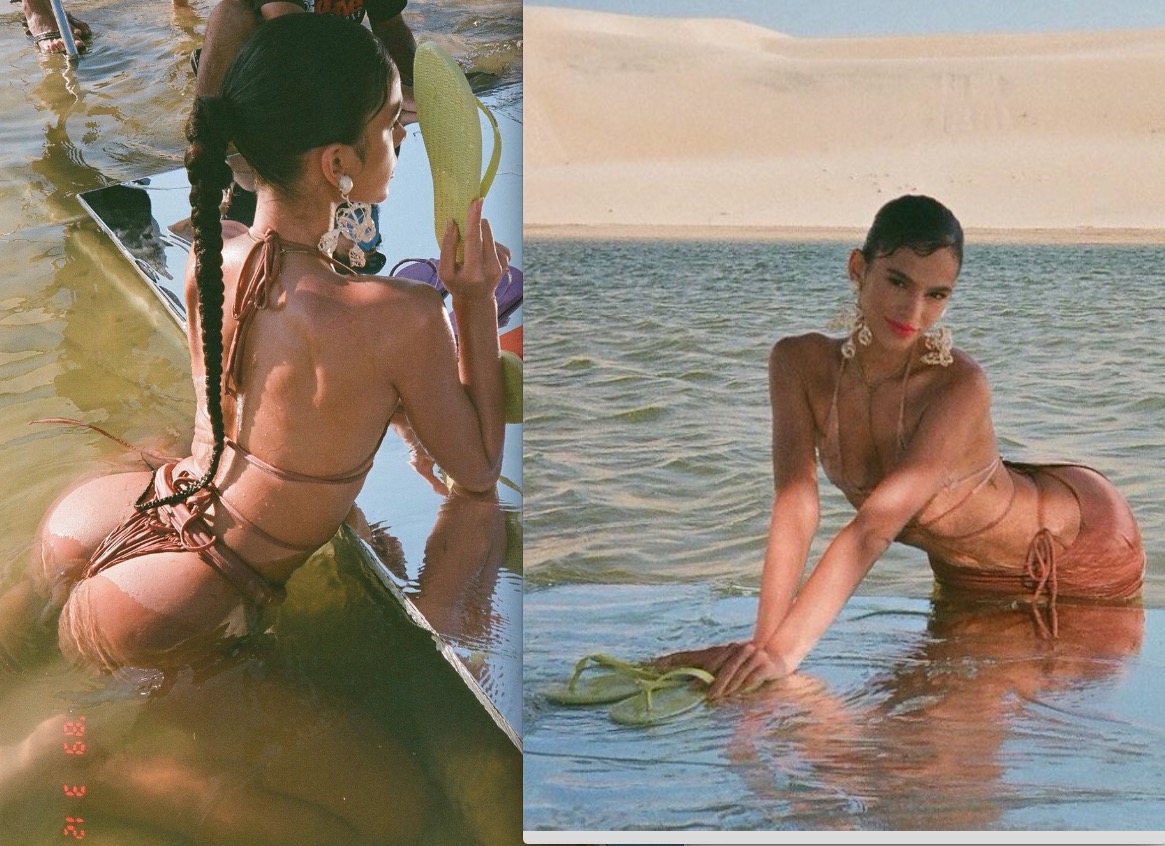 Empinada, Bruna Marquezine estica fio-dental ao limite em fotos no Ceará