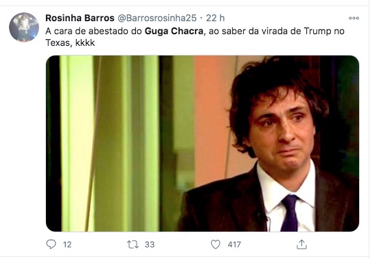 Guga Chacra desmente fake news sobre choro por Trump e ameaça processo