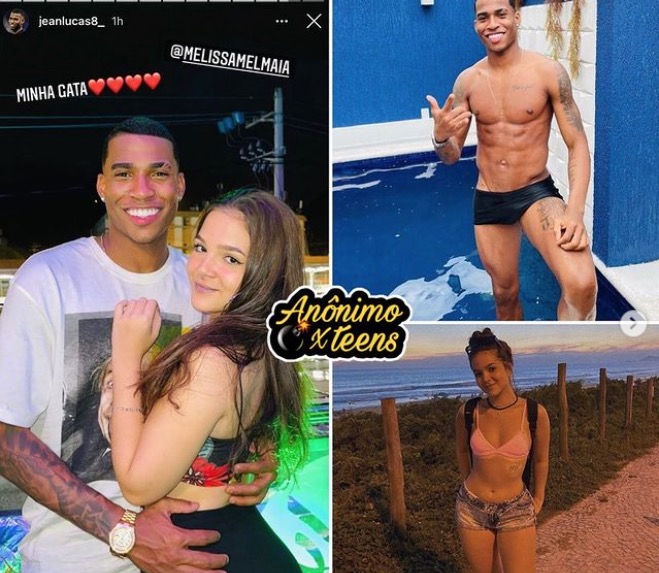 Mel Maia surge agarradinha com ex-Flamengo, Jean Lucas