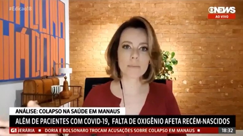 Jornalista da GloboNews chora ao falar sobre colapso da saúde no Amazonas