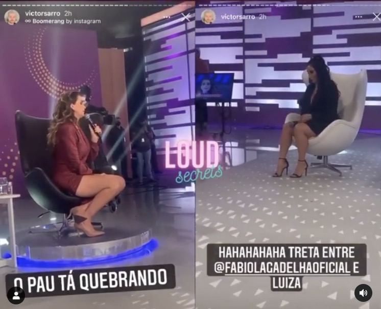 Luiza Ambiel bate boca com Fabíola Gadelha e abandona gravação de programa 