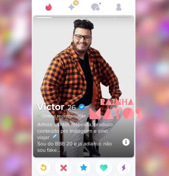 Ex-BBB Victor Hugo ativa perfil no Tinder depois de diagnóstico de Covid-19