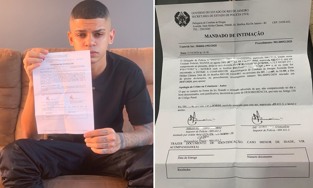 MC Maneirinho é intimado a depor em delegacia e se revolta: 'nos ajudem'