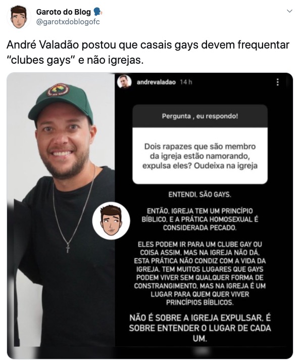 André Valadão gera revolta ao dizer que 'igreja não é para gays' 
