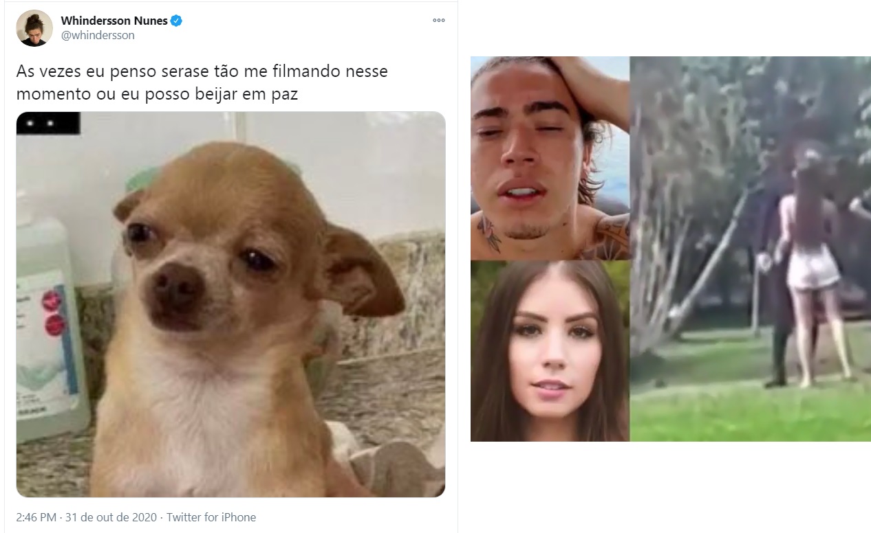Whindersson Nunes comenta flagra de beijo no Amazonas