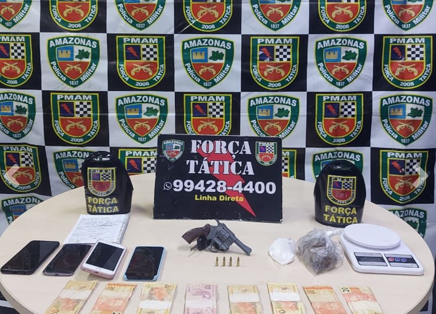 Foragido por homicídio é preso com arma enquanto traficava em Manaus