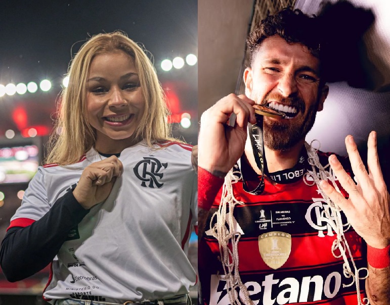 Flávia Saraiva dormiu na casa de Léo Pereira após festa do Fla, diz jornal