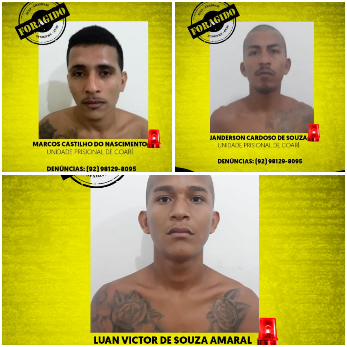 Cinco dias após fuga em massa, mais 3 detentos escapam da cadeia em Coari