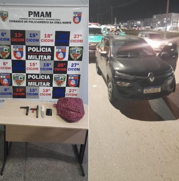 Trio é preso no Lago Azul após fazer arrastões com faca e armas caseiras