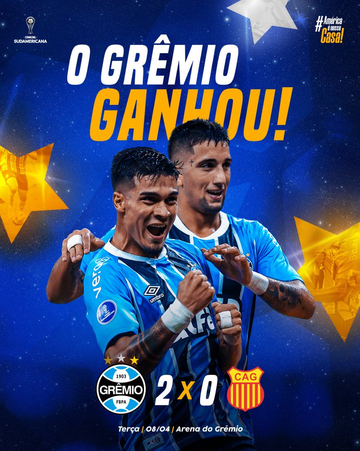 Grêmio vence Atlético Grau e segue 100% na Sul-Americana