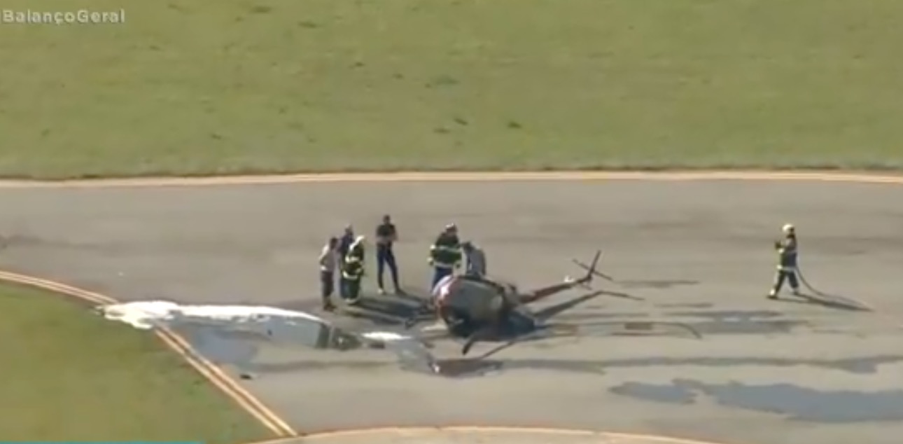 Helicóptero cai perto do Campo de Marte em São Paulo