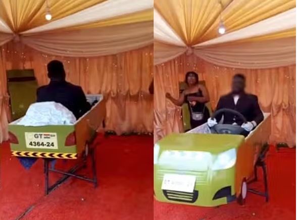 Família faz velório com corpo de taxista sentado em caixão