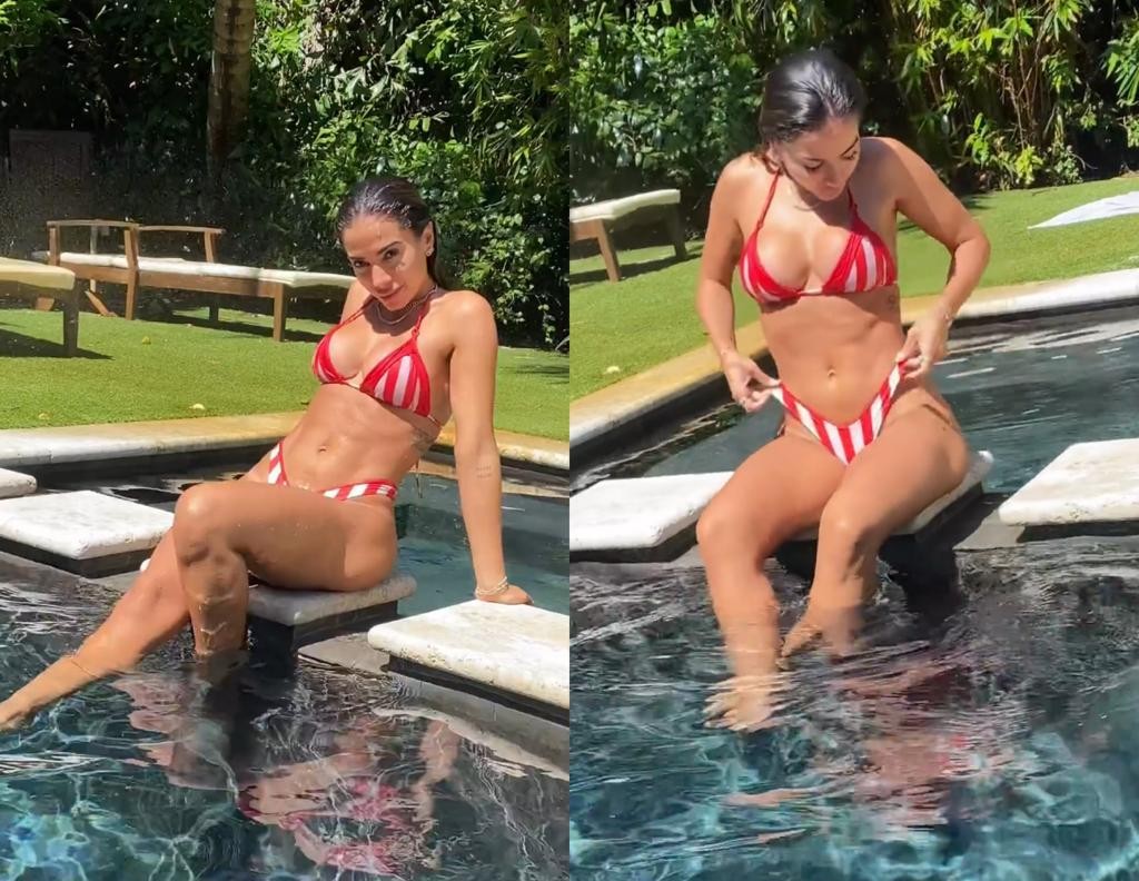 Anitta curte piscina de sua casa própria em Miami, avaliada em 8 milhões