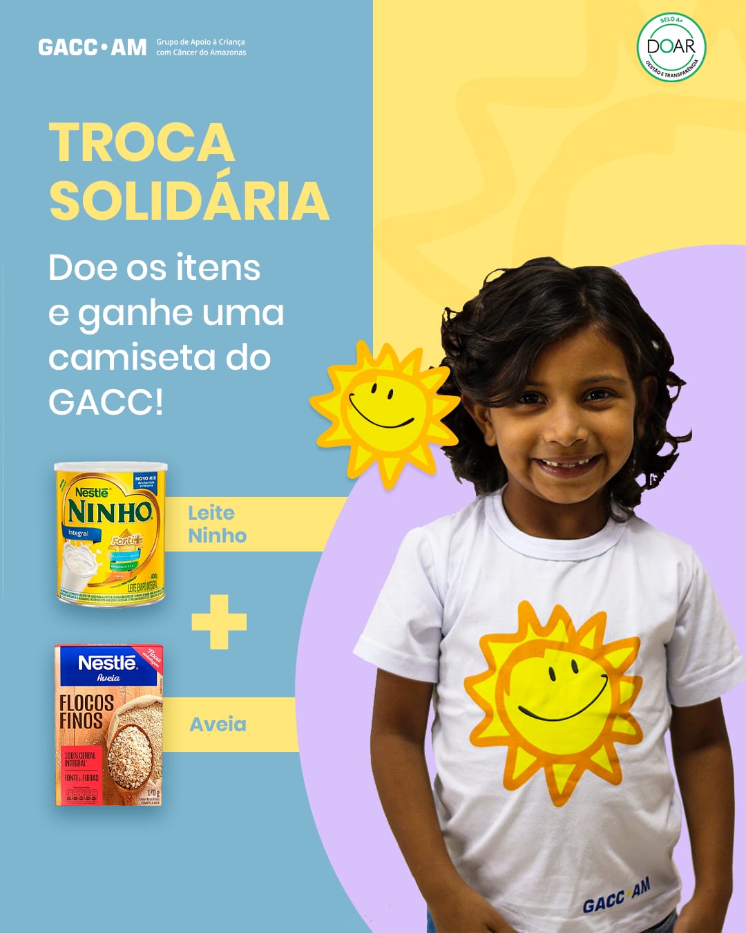 GACC realiza 'Troca Solidária' para arrecadar leite em Manaus