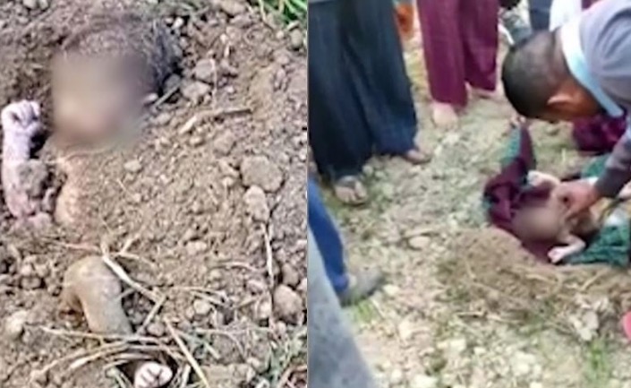 Bebê é enterrado vivo em cova e imagens viralizam na web