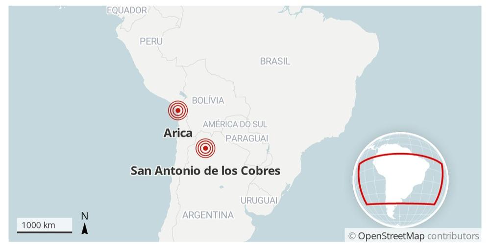 Chile e Argentina são atingidos por terremotos