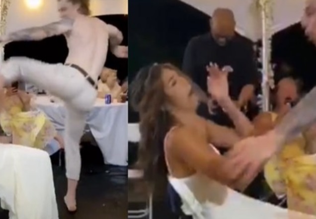 Vídeo: Homem chuta cabeça da noiva em festa de casamento 