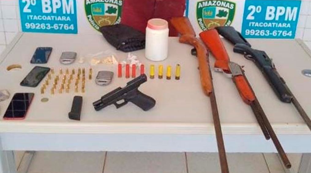 Foragido é preso com pistola e espingardas durante operação no Amazonas