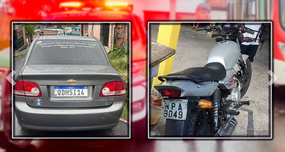 Veículos roubados em Manaus são recuperados pela PM