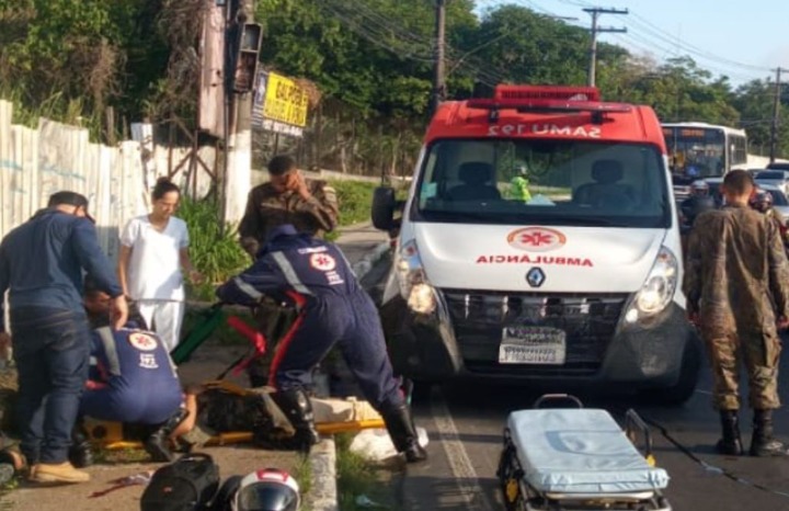Homem fica ferido em acidente na Av. Torquato Tapajós em Manaus 