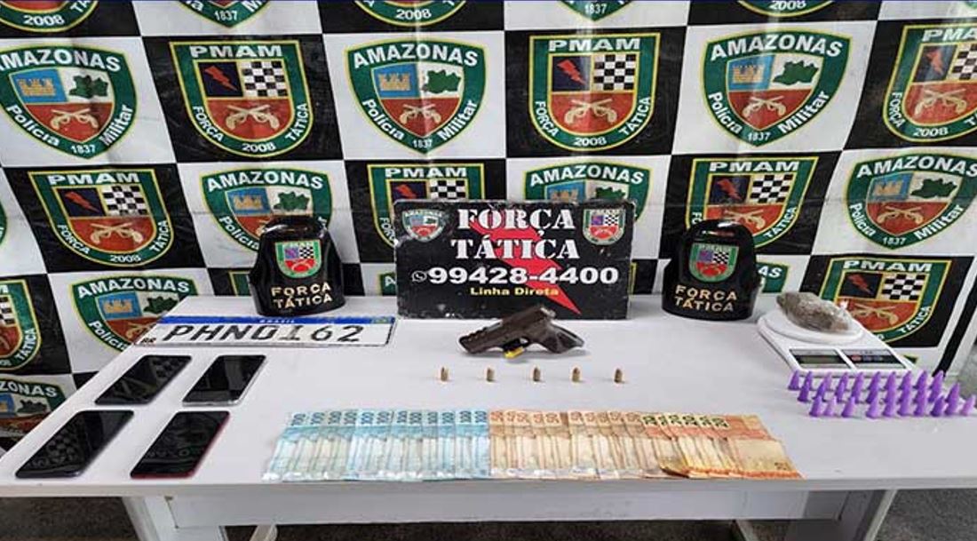Trio é preso após trocar tiros e jogar dinamite contra PMs em Manaus