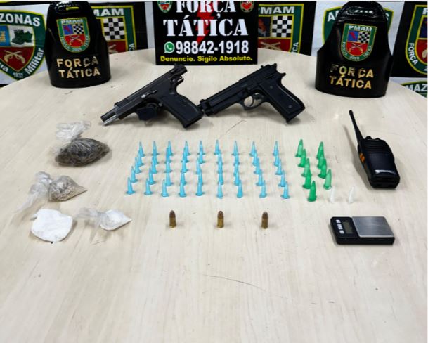 Criminosos abandonam armas e drogas ao avistarem Força Tática em Manaus