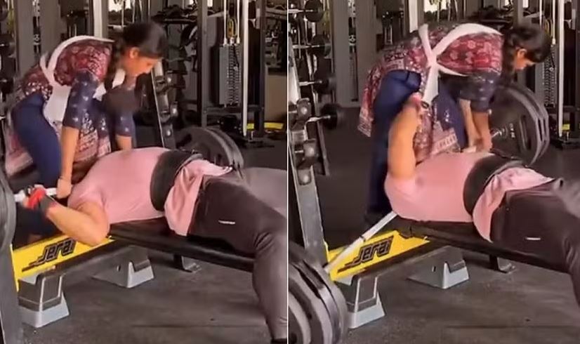 Homem é salvo por esposa após barra de 165 kg prendê-lo no pescoço