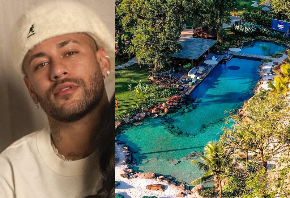 Novas imagens mostram lago luxuoso na mansão de Neymar em Mangaratiba