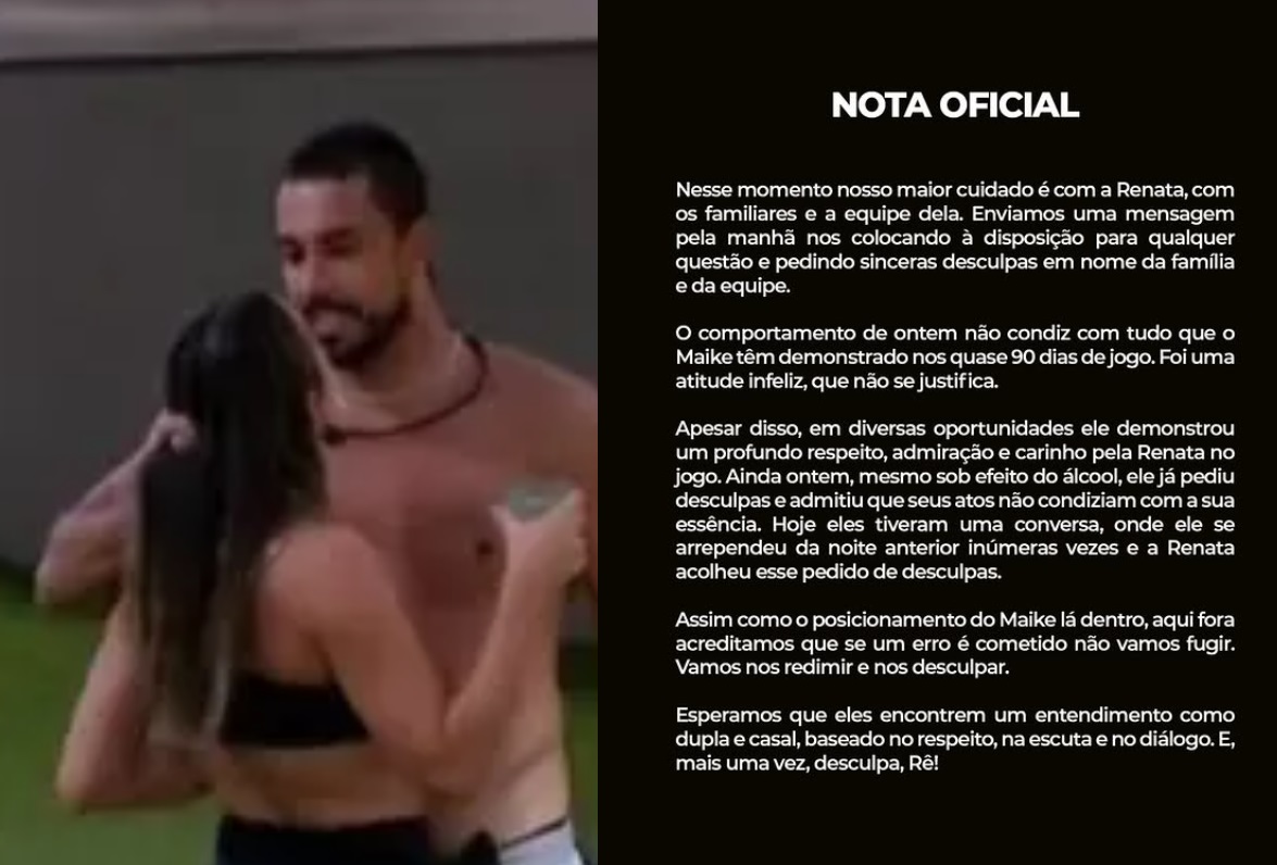 Equipe de Maike se pronuncia após puxões de cabelo em Renata no BBB25 