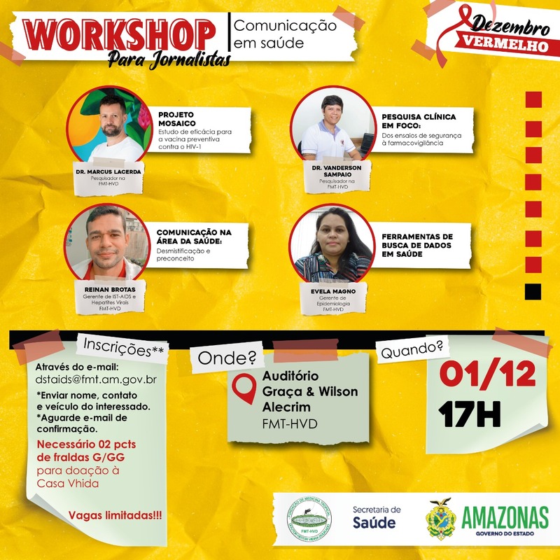 Fundação de Medicina Tropical promove campanha 'Dezembro Vermelho'